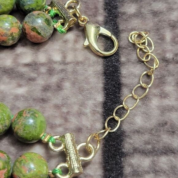 Unakite Two Row Beaded Bracelet - Picture 3 of 12